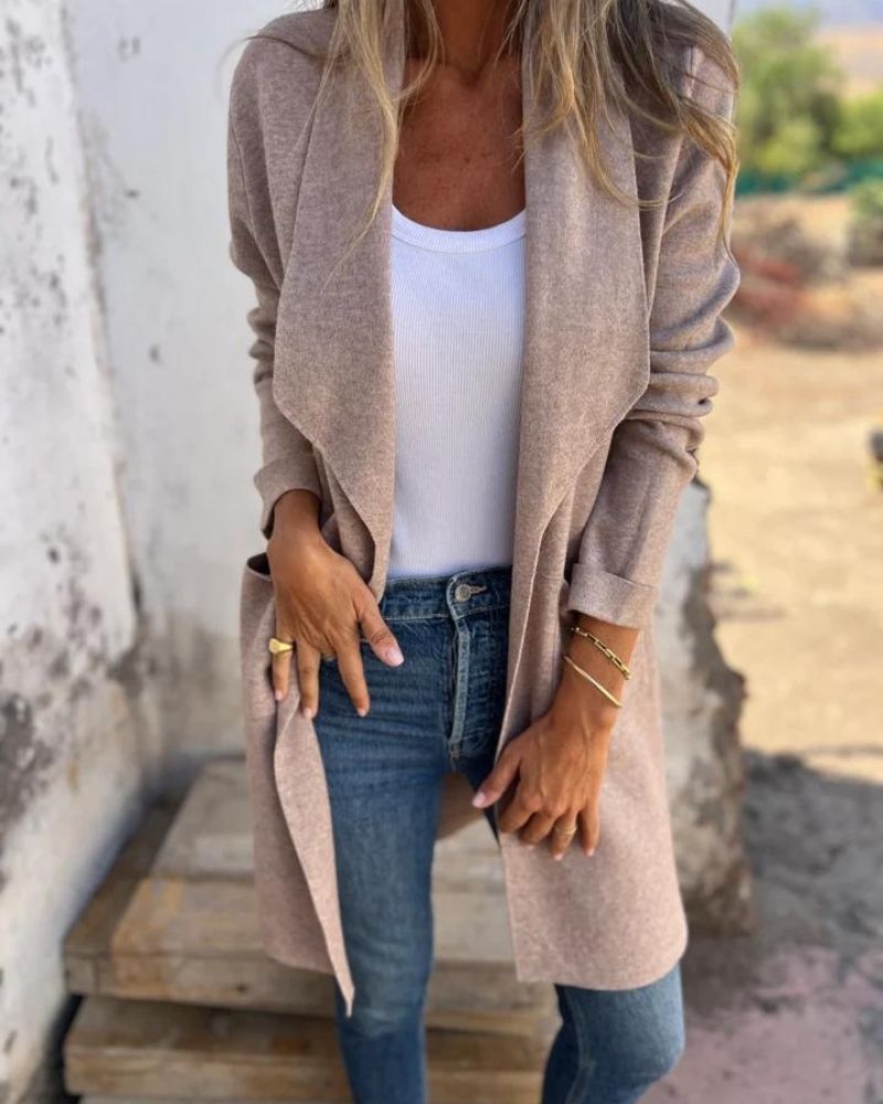 EIGONA - CASUAL CARDIGAN WITH LAPELS