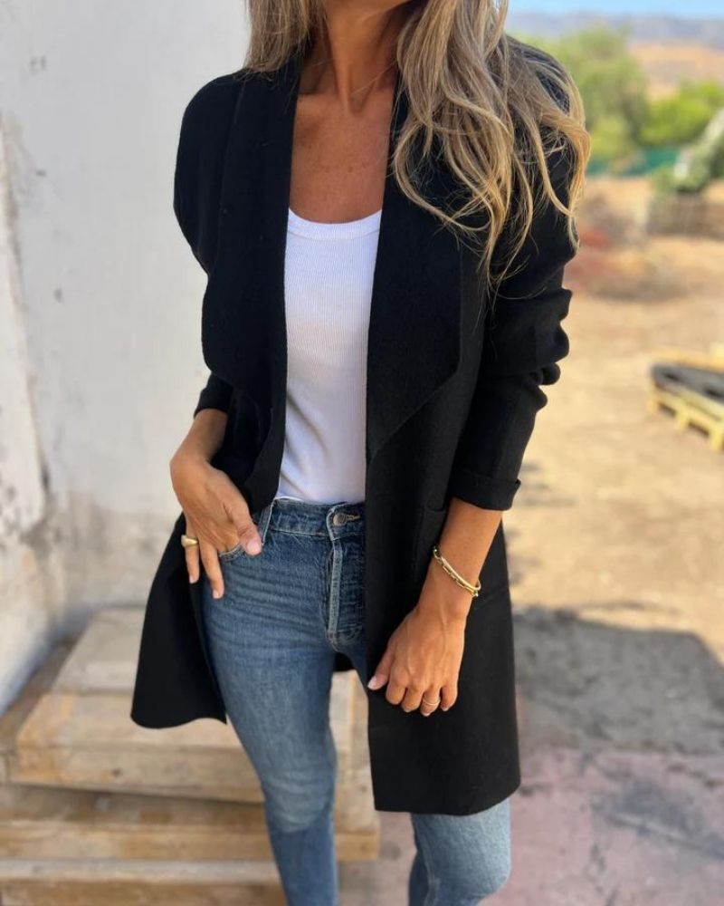 EIGONA - CASUAL CARDIGAN WITH LAPELS