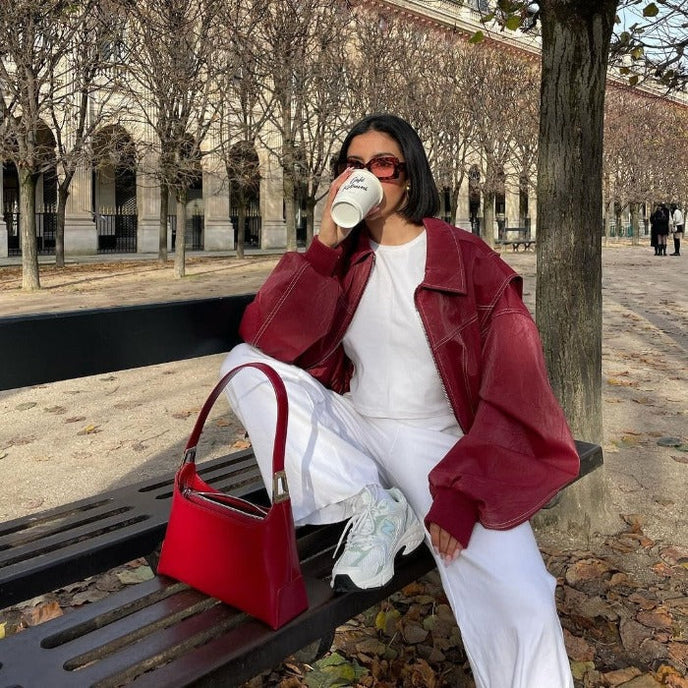 Faye™ | Oversized red jacket