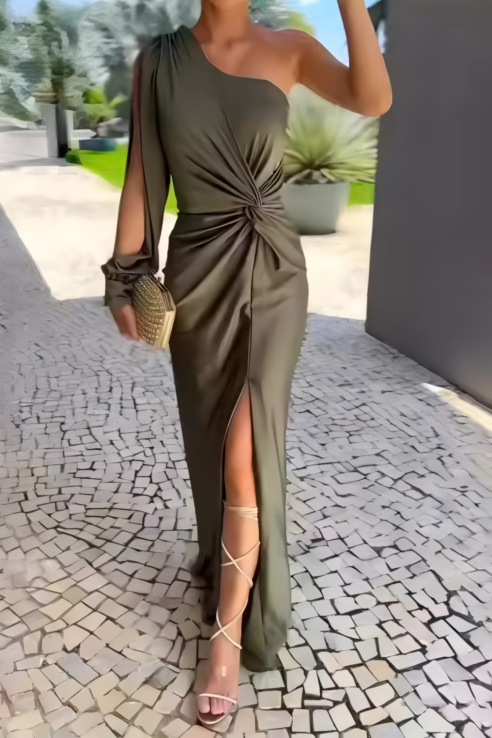VIVIANE - ASYMMETRIC DRAPE DRESS