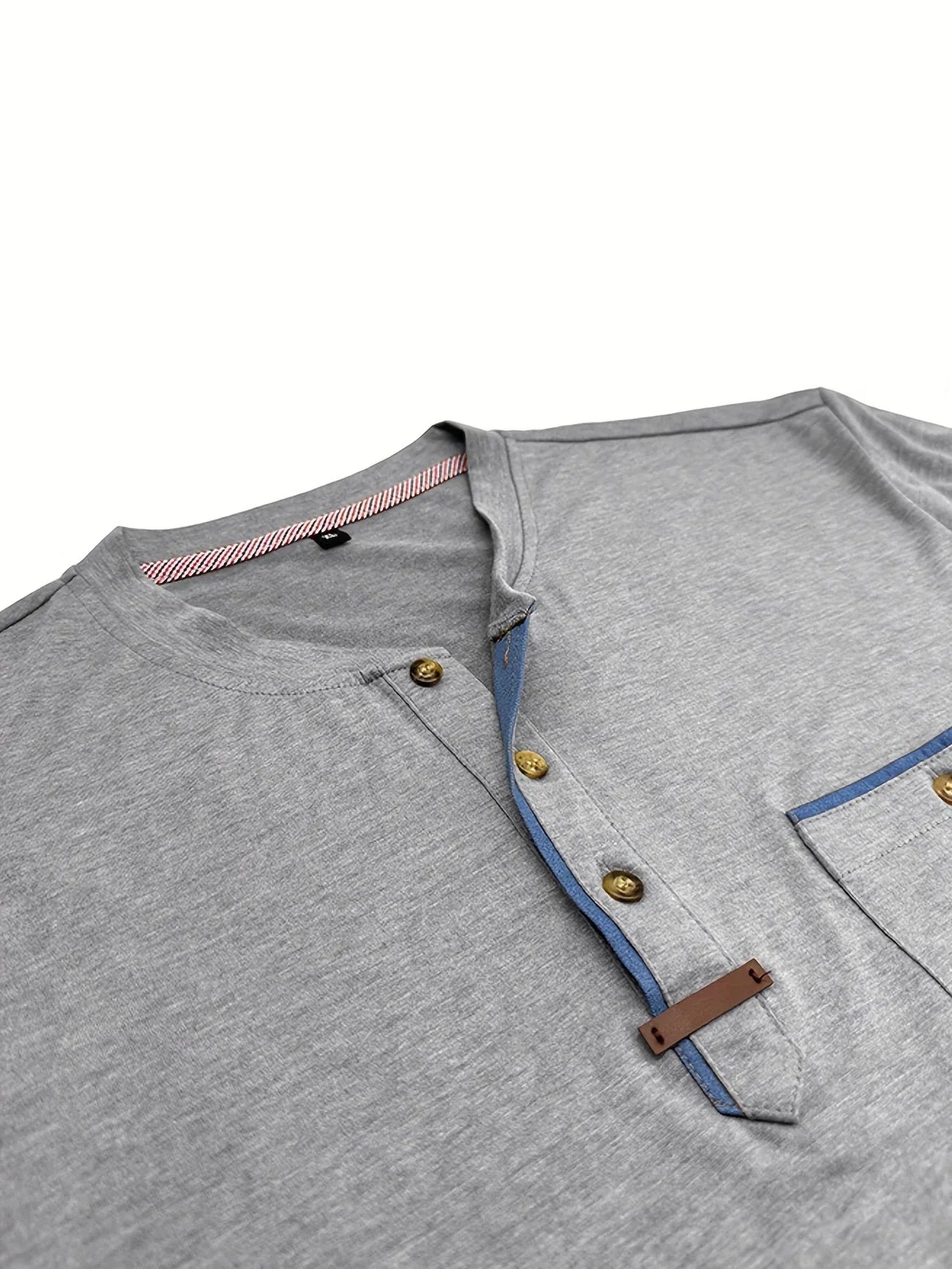 Saxon - Elegant Round Neck T Shirt With Pocket