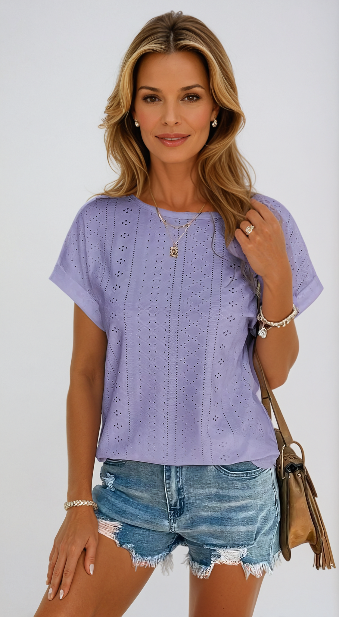 Chic & Breezy Eyelet Top by Riza™