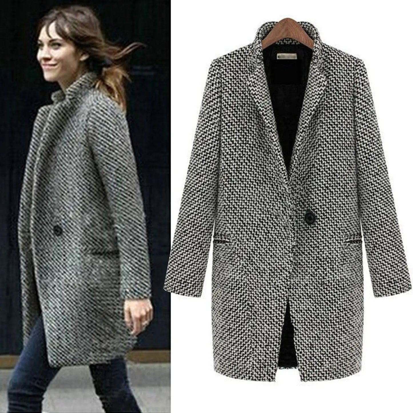 Amanda - Long wool coat