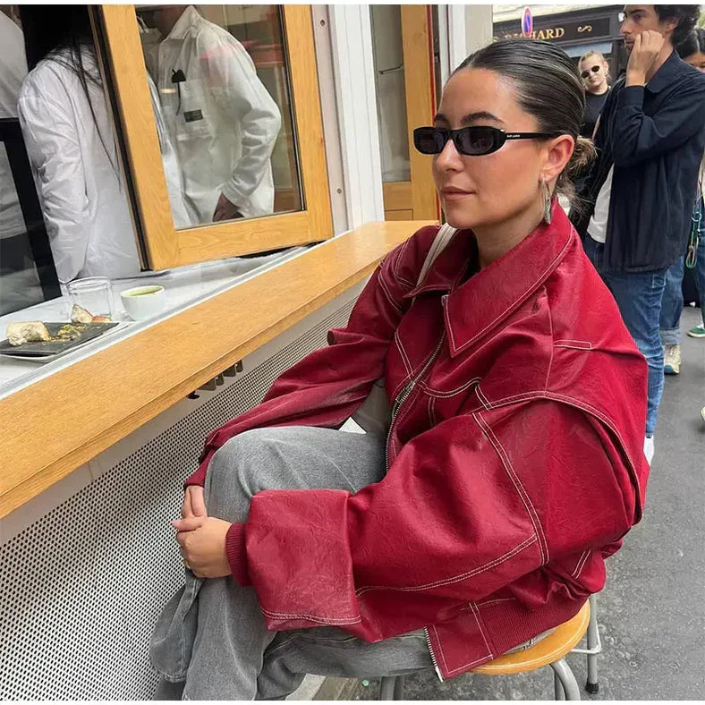 Faye™ | Oversized red jacket