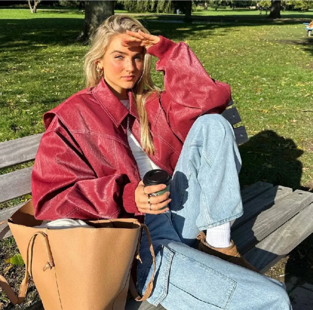 Faye™ | Oversized red jacket