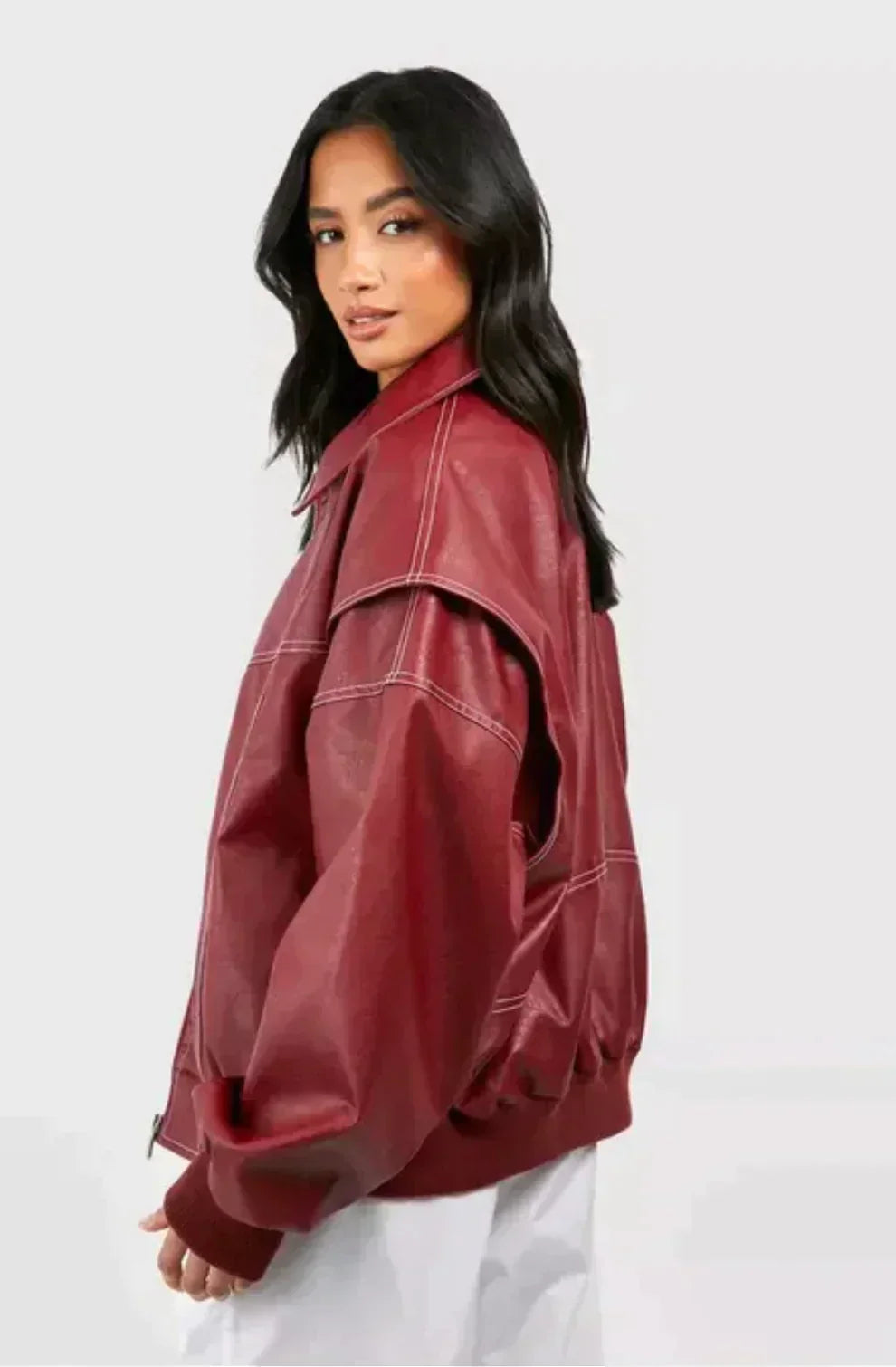 Faye™ | Oversized red jacket