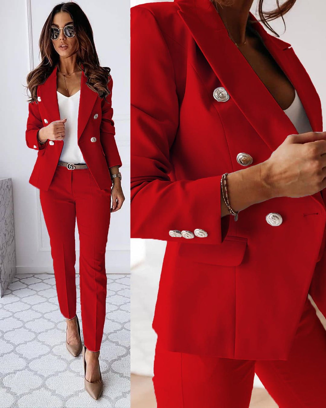 Ladies pantsuit set - blazer & pants elegant
