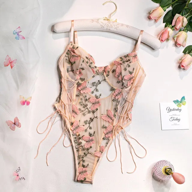 Selene | Butterfly Embroidered Bodysuit