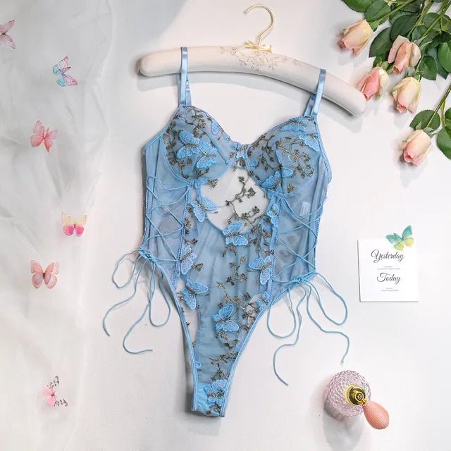 Selene | Butterfly Embroidered Bodysuit