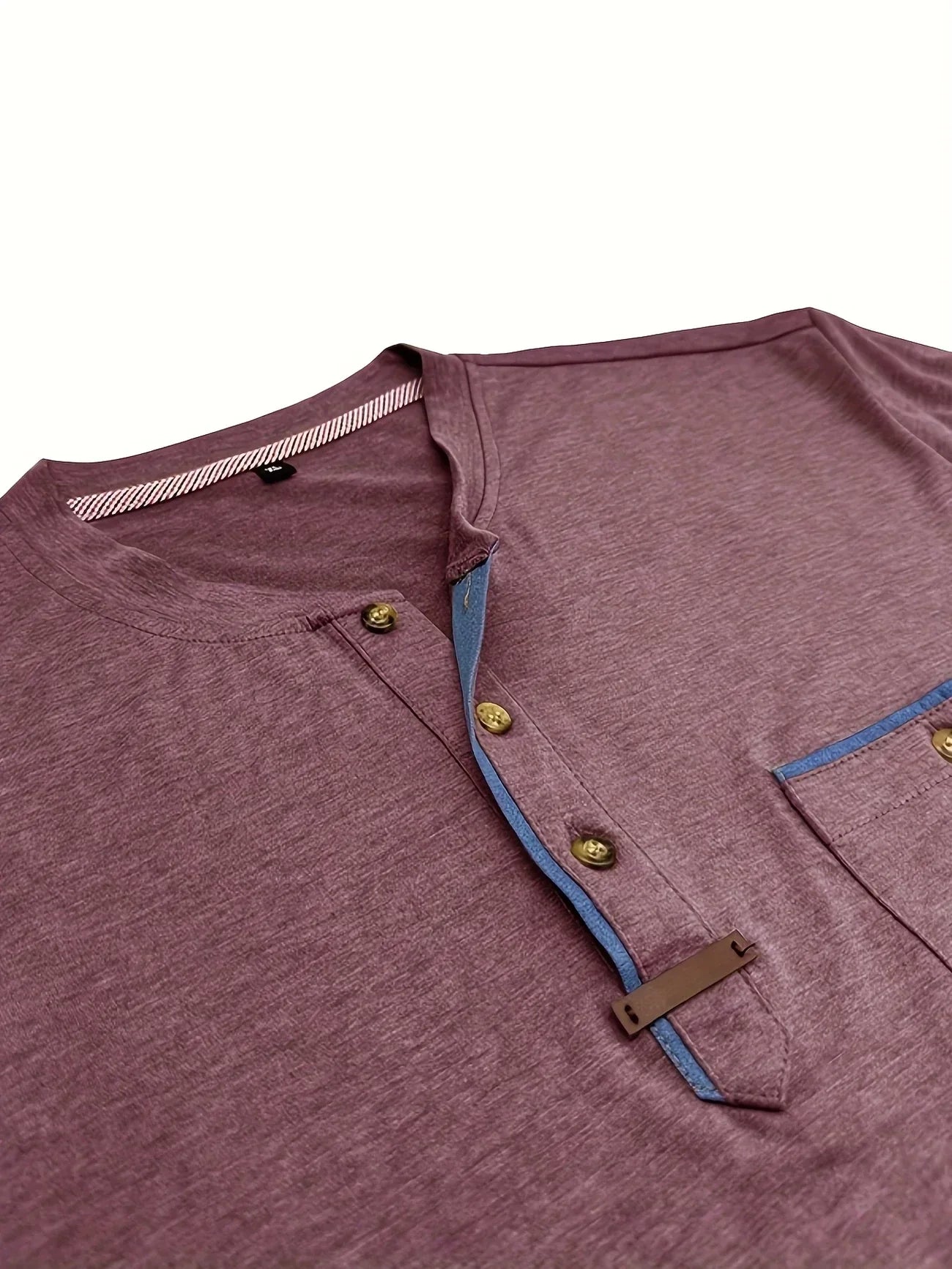 Saxon - Elegant Round Neck T Shirt With Pocket