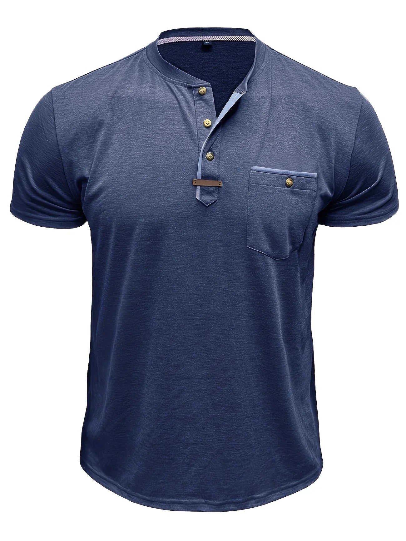 Saxon - Elegant Round Neck T Shirt With Pocket