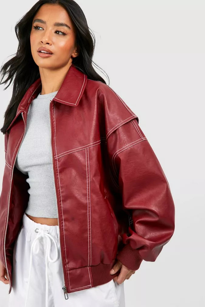 Faye™ | Oversized red jacket