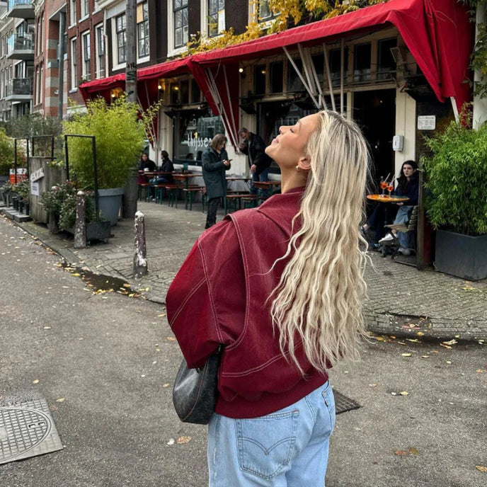 Faye™ | Oversized red jacket