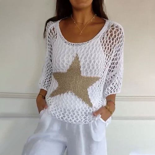 Jiah™ - Enchanting Starry Knit Top