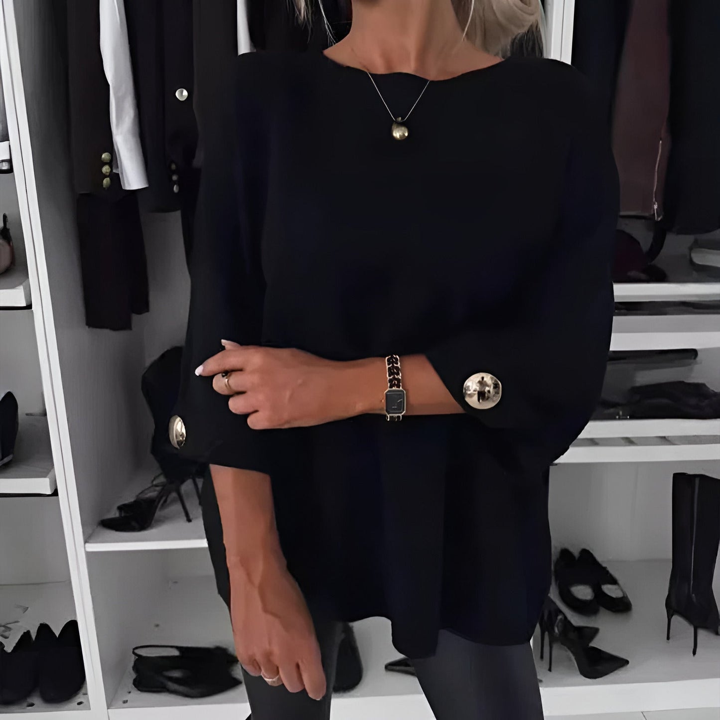 Millie - Elegant Button Sleeve Top