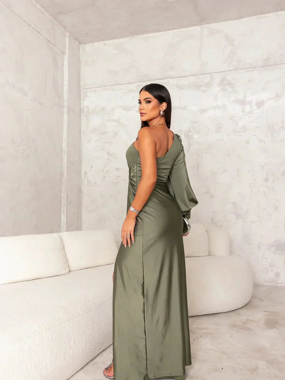 VIVIANE - ASYMMETRIC DRAPE DRESS