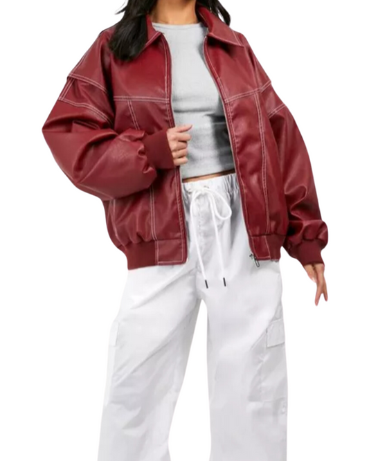 Faye™ | Oversized red jacket