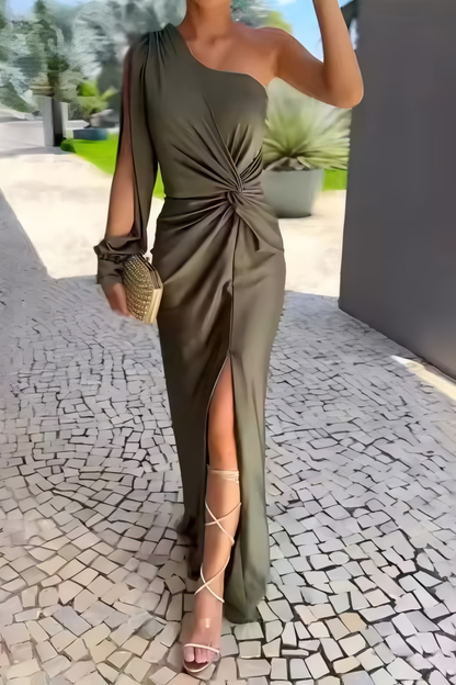 VIVIANE - ASYMMETRIC DRAPE DRESS