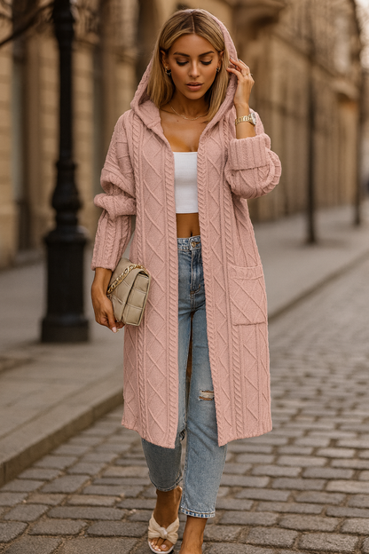 Jelone - Extended Length Hooded Cardigan