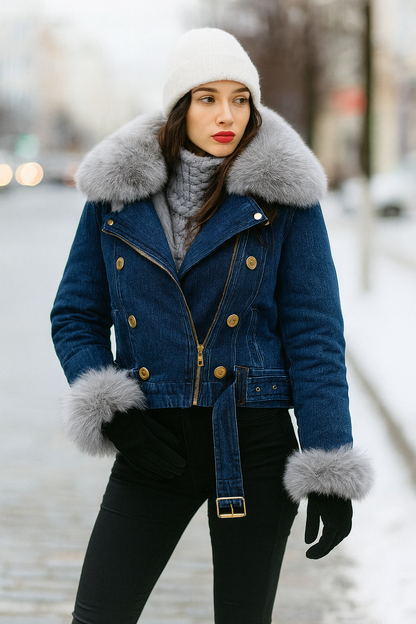 Olivia Klein Luxurious Denim Coat