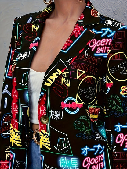 Avery™ Modern Graffiti Blazer | Stylish Urban Outerwear