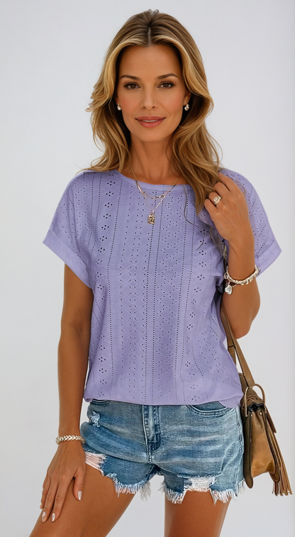 Chic & Breezy Eyelet Top by Riza™