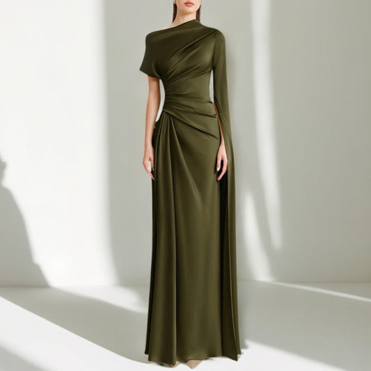 ALEXIA - SLANTED COLLAR DRESS