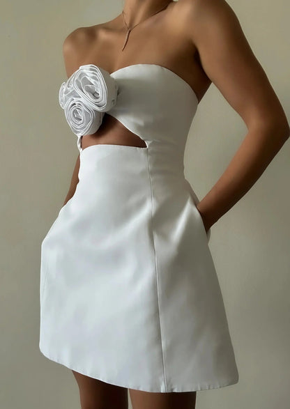 Maricel |  Structured Floral Couture Mini Dress