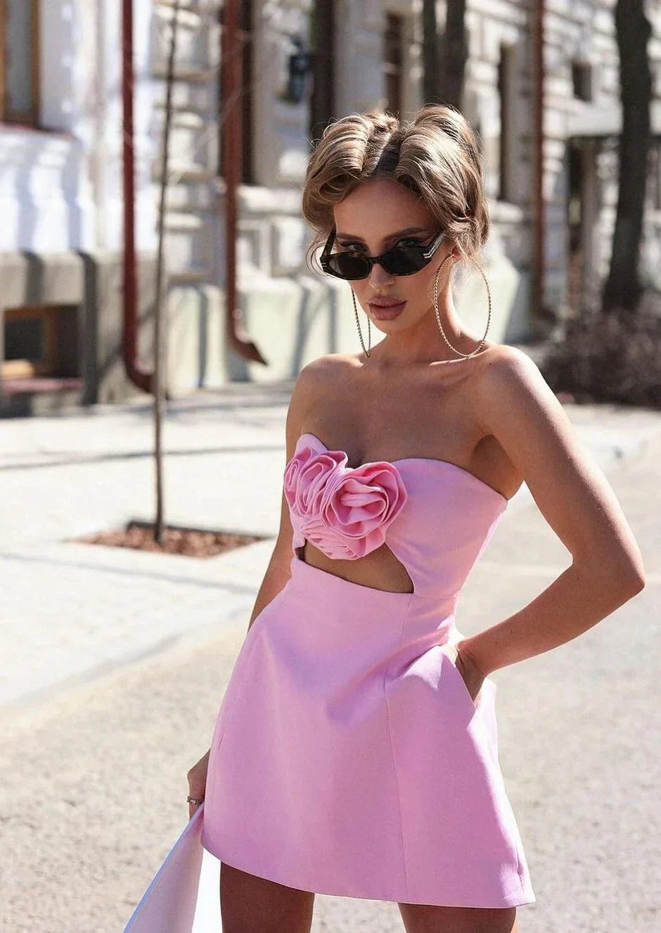 Maricel |  Structured Floral Couture Mini Dress