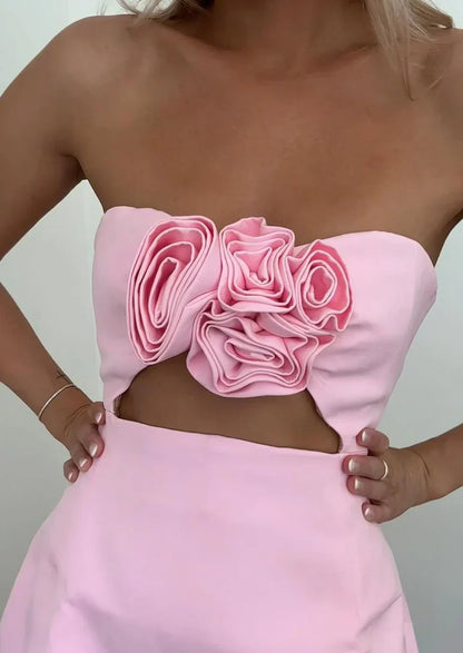 Maricel |  Structured Floral Couture Mini Dress