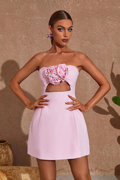 Maricel |  Structured Floral Couture Mini Dress