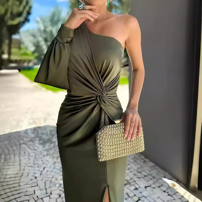 VIVIANE - ASYMMETRIC DRAPE DRESS