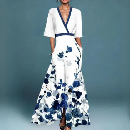 Evie - Elegant Dress With Flower Pattern