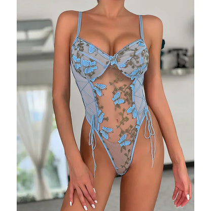 Selene | Butterfly Embroidered Bodysuit