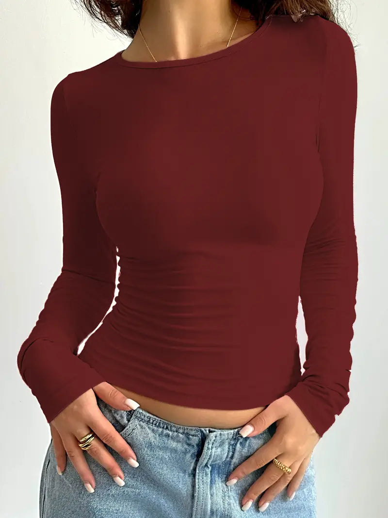 Savannah - long sleeve t-shirt with round neckline