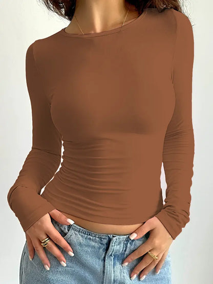 Savannah - long sleeve t-shirt with round neckline