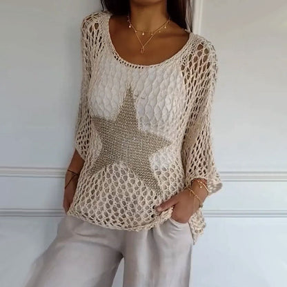 Jiah™ - Enchanting Starry Knit Top