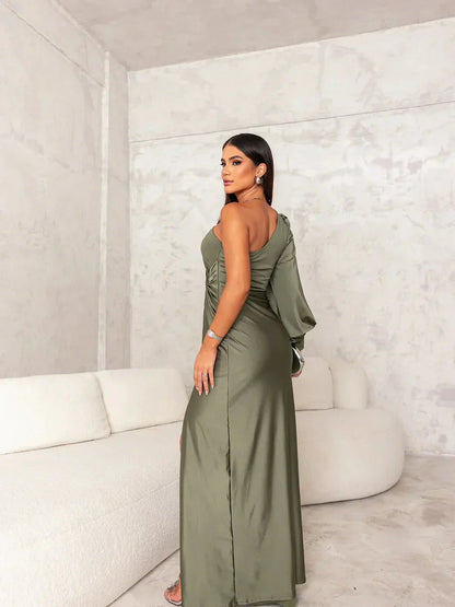 VIVIANE - ASYMMETRIC DRAPE DRESS